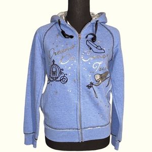 DISNEY CINDERELLA DISTRESSED ZIP UP HOODIE